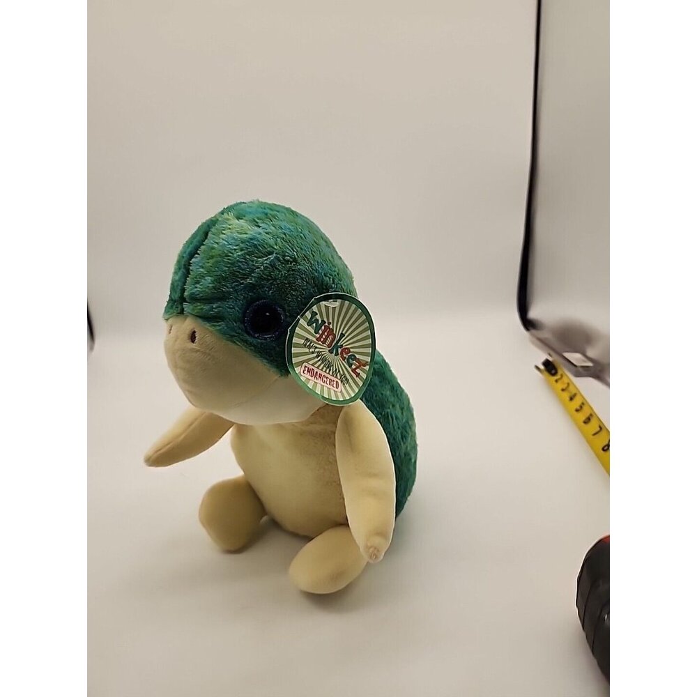 Winkeez Noah Green Sea Turtle Plush Tags Stuffed Animal 10” Glittery‎ Blue Eyes